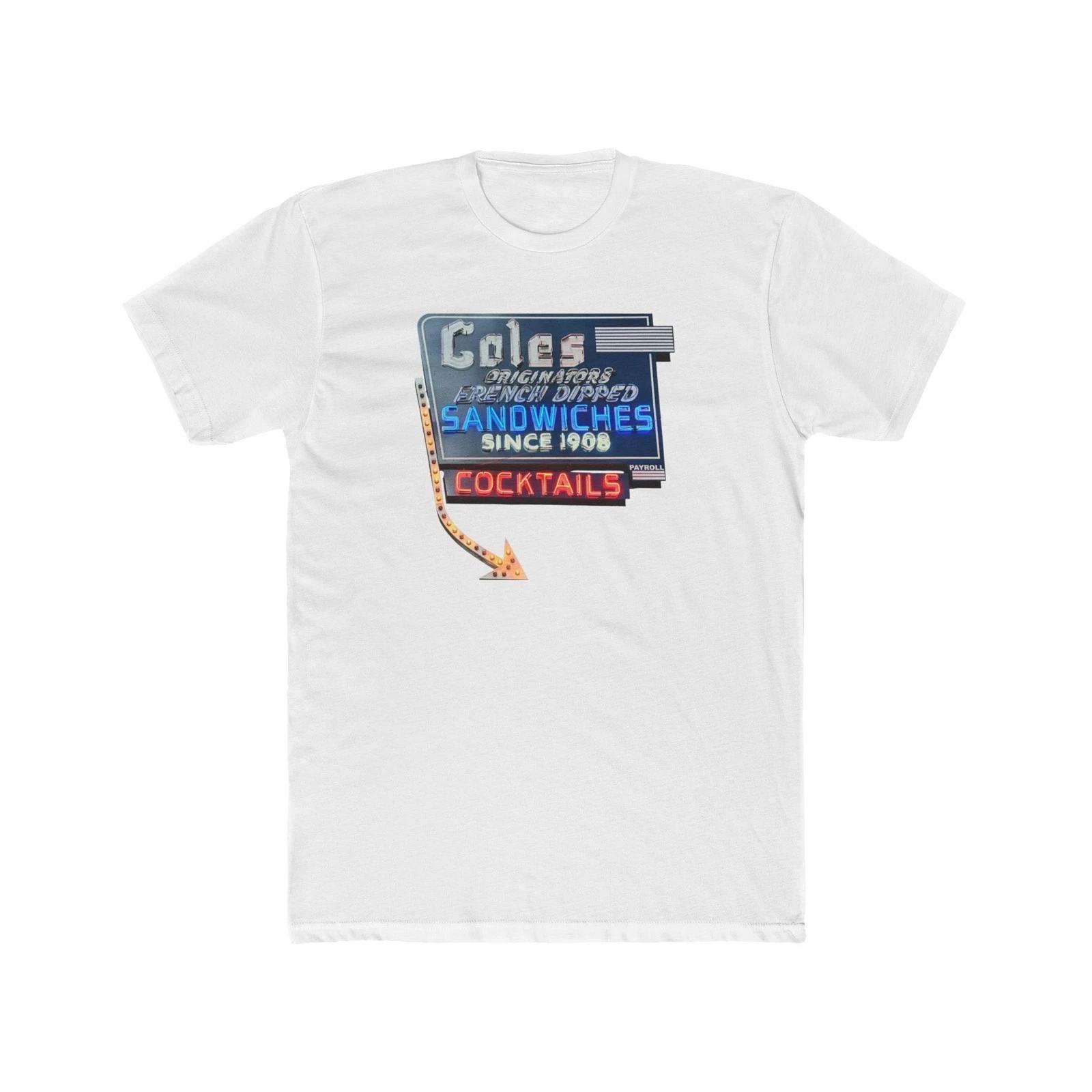 

COLES French Dipped Sandwiches Restaurant Cotton Crew Tee Los Angeles XL