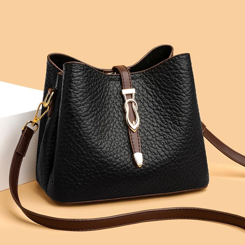 High-quality Standard Stone Genuine Leather Shoulder Crossbody Bags for Women Cowhide Female Messenger