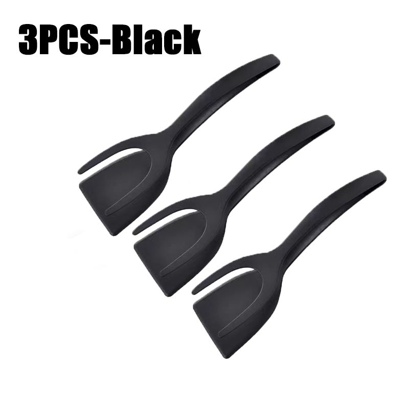 2 in1 Silicone Clip Spatula for Frying Steak Pancakes Toast Omelette Tongs Silicone Omelet Spatula Flip Shovel Kitchen Tool