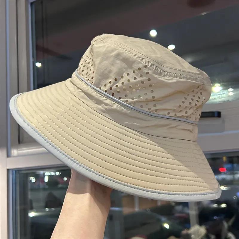 WTEMPO Casual Hollow-out Cool Breathable Sun Hats Couple Summer Large Brim Versatile Sun Protection Outdoor Bucket Hats