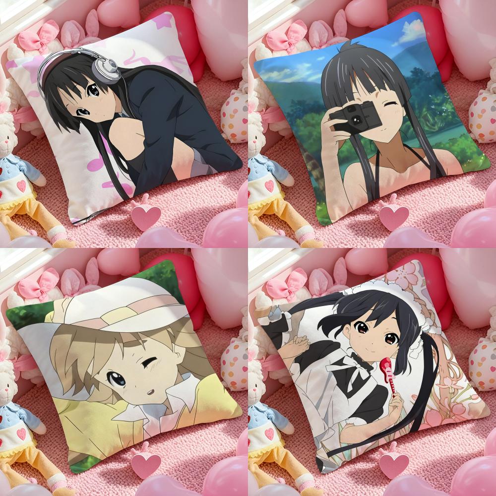 cute Anime K-K-ON Classic Cushion Cover Pattern Printed Pillowcase for Living Room Sofa Cushion Cover & Bedroom Decor