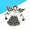 Blucome Rhinestone Vintage Angel Brooch Enamel Opal Jewelry Retro Style Women And Men Pin High Quality New 2023