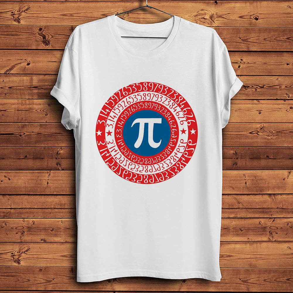 Circular Constant Pi Shield Funny Geek Tshirt,Men Homme White Casual Short Sleeve T-Shirt,Cool