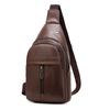 Chest Bag Vintage Soft Leather Crossbody Bag Men's Business Shoulder Bag