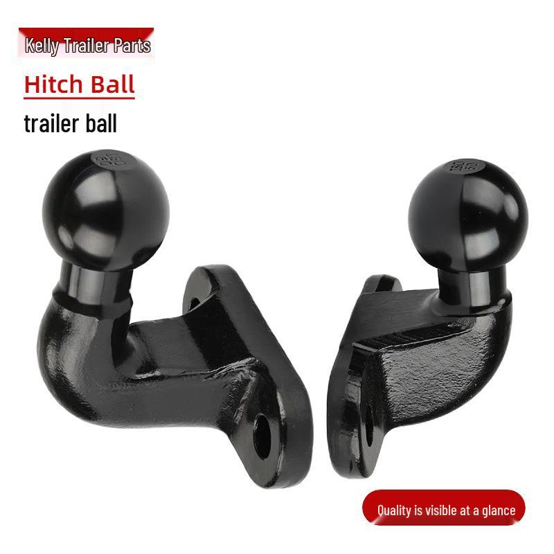 European Trailer Ball Towing RV Connector, 50mm Bent Bar, Black Electrophoresis.