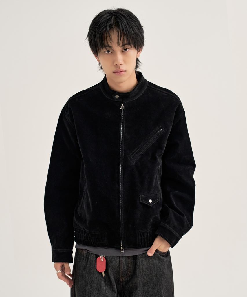 Kiimuir Suede Biker Jacket_Black