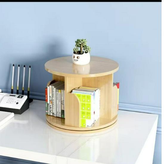 Drehbarer Bücherregalschrank aus Massivholz: Wandmontierbar, Einfache Aufbewahrung für Studenten und Kinder im Wohnzimmer