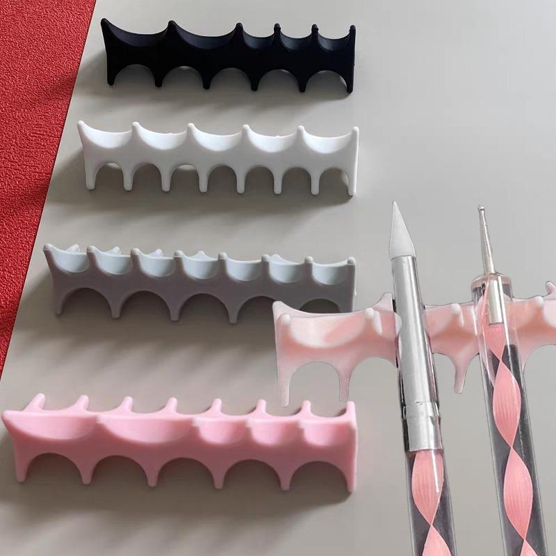 1-3pcs Soft Silicone Nail Pen Holder Stand Shelf Painting Pen Rest Nail Brush Rack UV Gel Brushes Display Carrier Storage