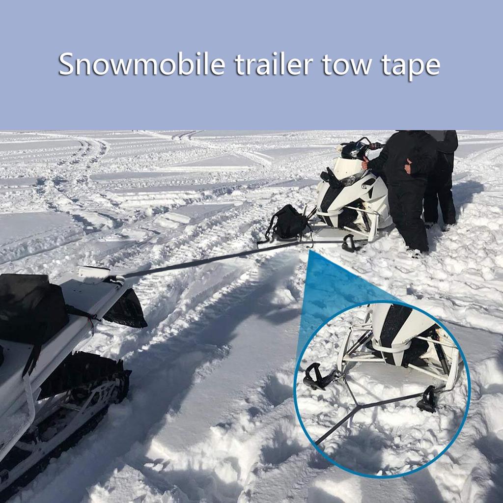 Snowmobile Motorcycle Car Vehicle Boat-Tow Rope Strap with Hooks Emergency Heavy Duty Hauling Pulling Line Road Recovery