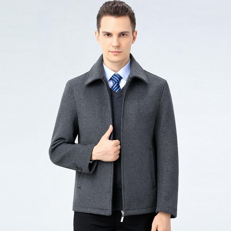 

Кашемировая куртка мужская с короткими лацканами зимняя утолщенная шерстяная куртка для людей среднего возраста шерстяное шерстяное пальто 200