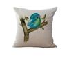 Cushion Case Linen Printed Birds Patterns Cover Car Sofa Throw Pillows Decorative Pillowcase almofada decorativos cojines