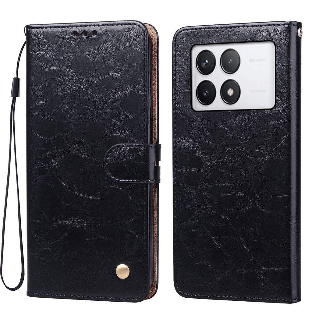 Vintage Crazy Horse Texture PU Leather Flip Wallet Phone Case for Xiaomi POCO F8 Pro Card Holder Kickstand Shockproof Protective Cover
