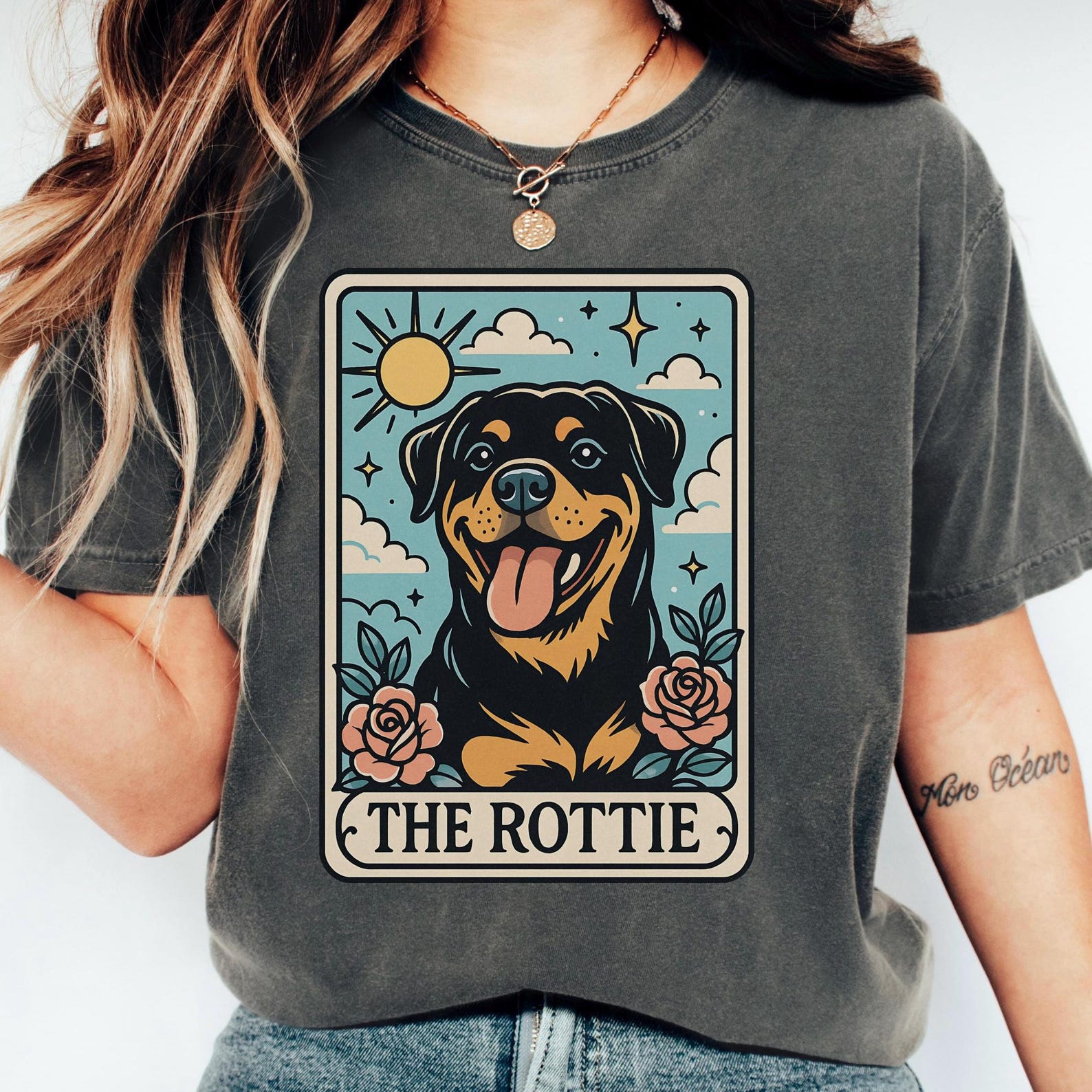 Rottweiler Shirt, Comfort Colors Tee, Rottweiler TShirt, Rottie Shirt, Tarot Card Rottweiler Tee, Mother s Day Gift, Gift for Rottweiler Mom 4XL