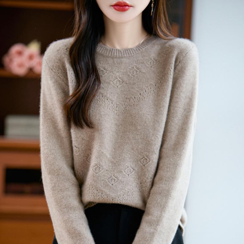 Dámský kašmírový svetr Kašmír Qinghe 30% kašmír 70% vlna podzimní a zimní pulovr hřejivý a módní