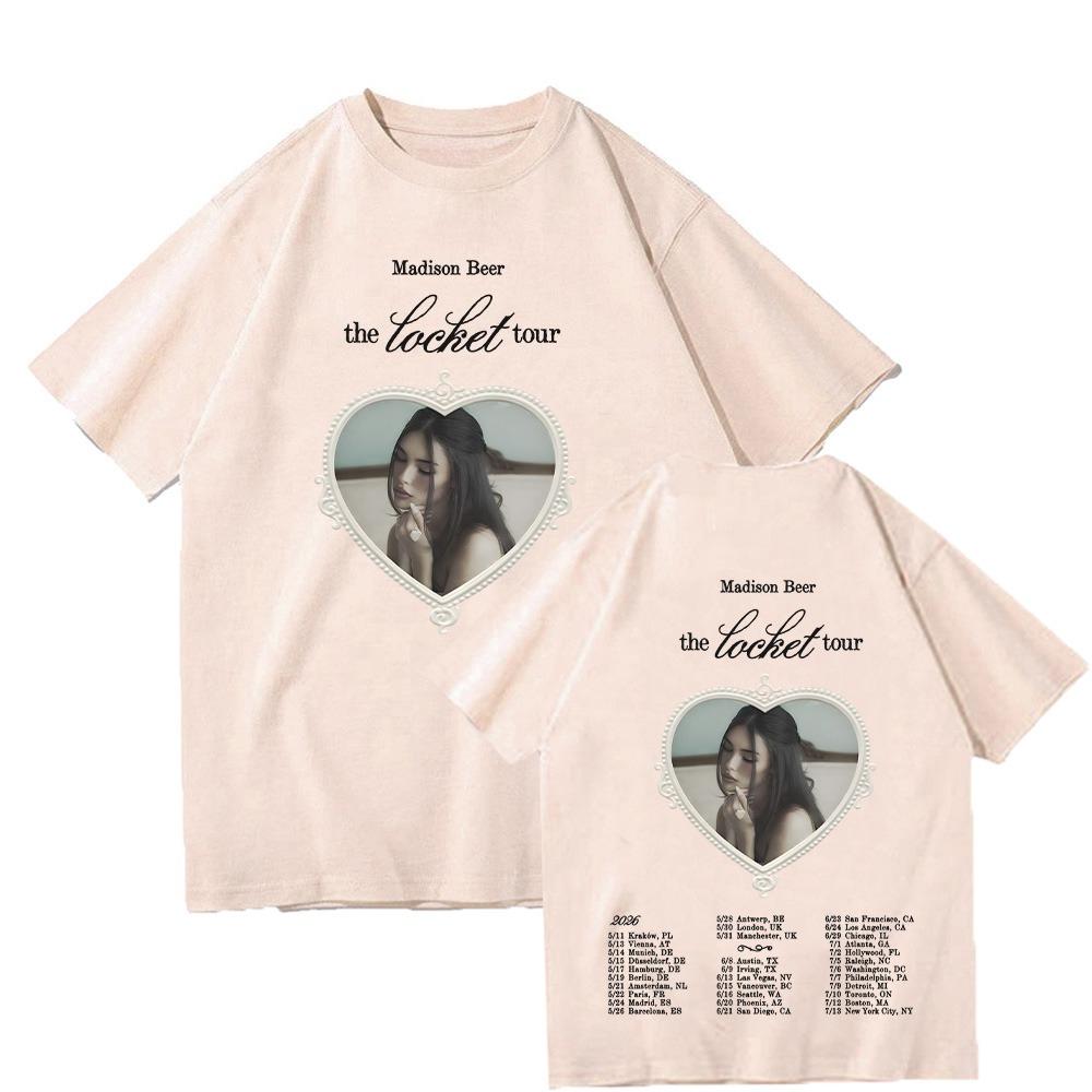 2026 Madison Beer the locket tour graphic Unisexs TShirt Unisex ONeck 100Cotton Short Sleeve Oversized Popular Fashion Tee