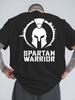 Spartanischer Krieger Herren Grafikdruck T-Shirt - Locker geschnitten, lässig, sportlich, Sommer-Outdoor-Kleidung mit weißem Spartanerhelm-Design
