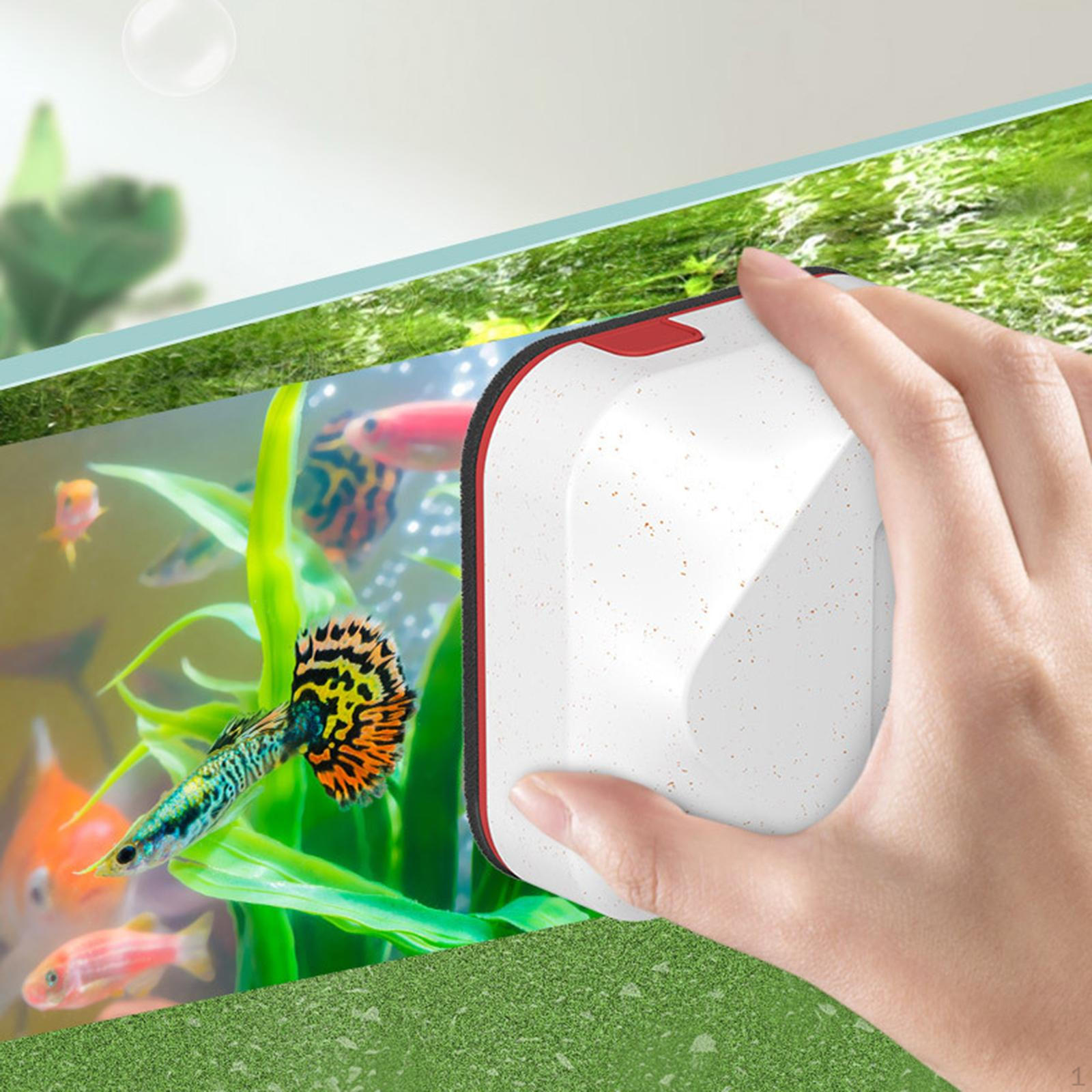 

Aquarium Magnetic Glass Cleaner Brush Scrubber for Acrylic Tanks червоний