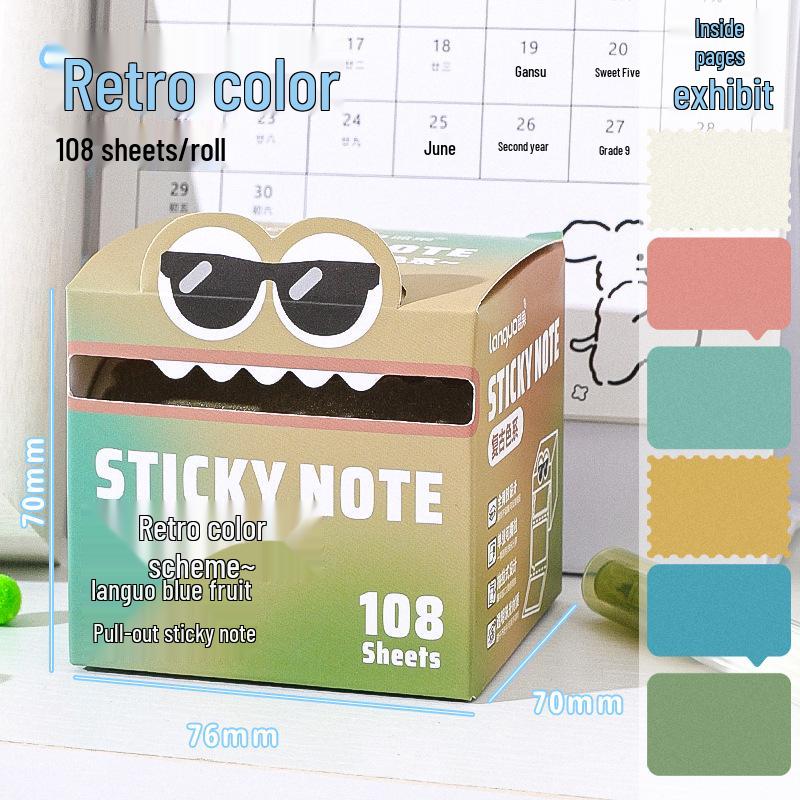 Blue Pearlescent Gradient Sticky Notes - Tearable Transparent Student Memo Stickers