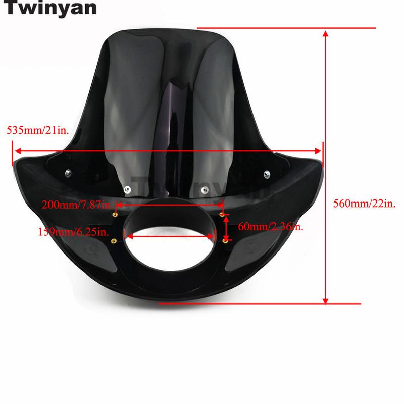 Motorcycle 5 3/4" Headlight Fairing Mask Front Light Head Lamp Cowl For Harley Sportster XL 883 1200 Touring Street Bob Dyna