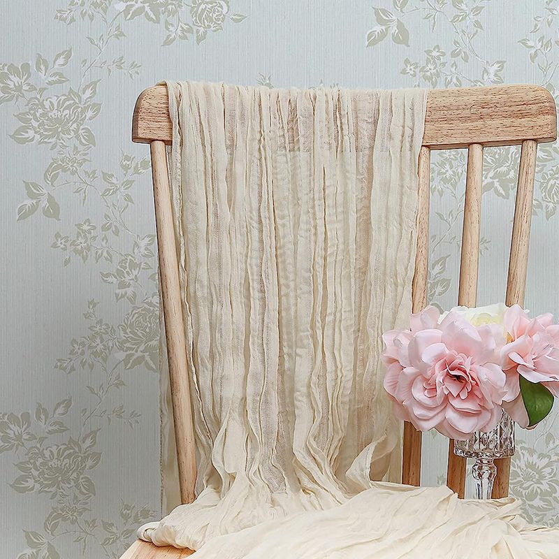 Beige Table Runner Gauze Cheesecloth Rustic Sheer Boho Wedding Decoration Tablecloth Baby Shower Christmas Birthday Party Decors
