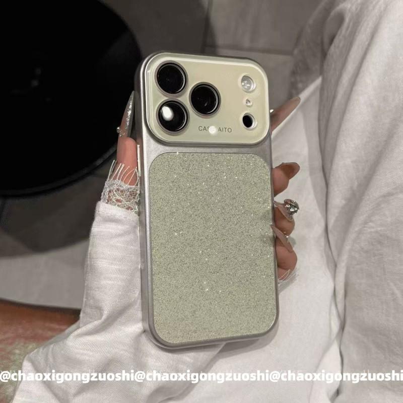 Luxury Glitter Phone Case IPhone 15 16 17 Pro Max Ins Aesthetic Full Cover Acrylic Shell With Design