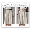 2025 Autumn/Winter Women's High-Waist Herringbone Woolen Pants - Slimming and Versatile with Plus Velvet, Available in Narrow and Wide Leg Fits.