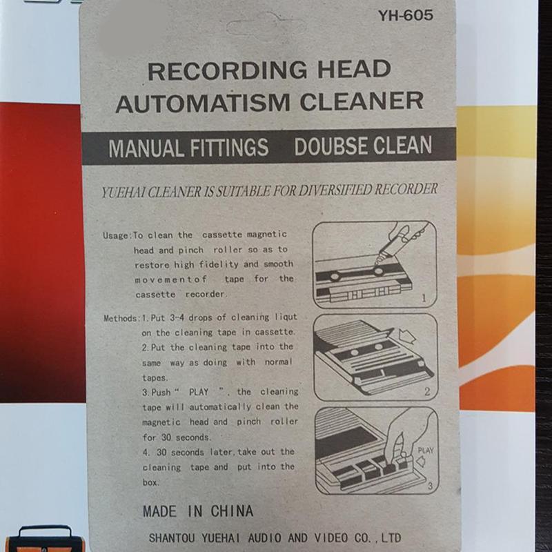 audio tape head cleaning kit, cleaning cassette, demagnetization