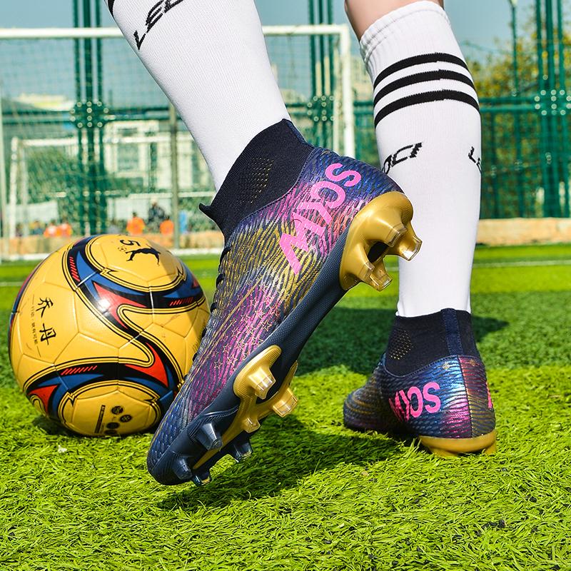 35-45 Shock-absorbing Non-slip Breathable High-top Spiked Football Shoes Sports Children's Shoes Adult Shoes