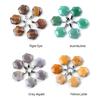 Artistic Crafted Flower Crystal Pendant Set Natural Stone Flower Pendant Charm For Handmade Jewelry And Necklace