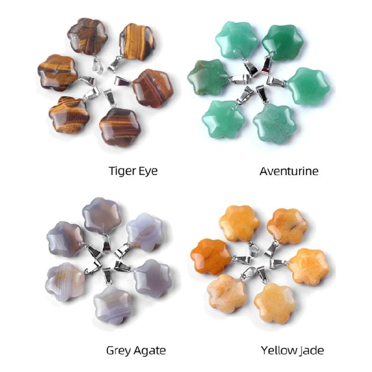 Artistic Crafted Flower Crystal Pendant Set Natural Stone Flower Pendant Charm For Handmade Jewelry And Necklace