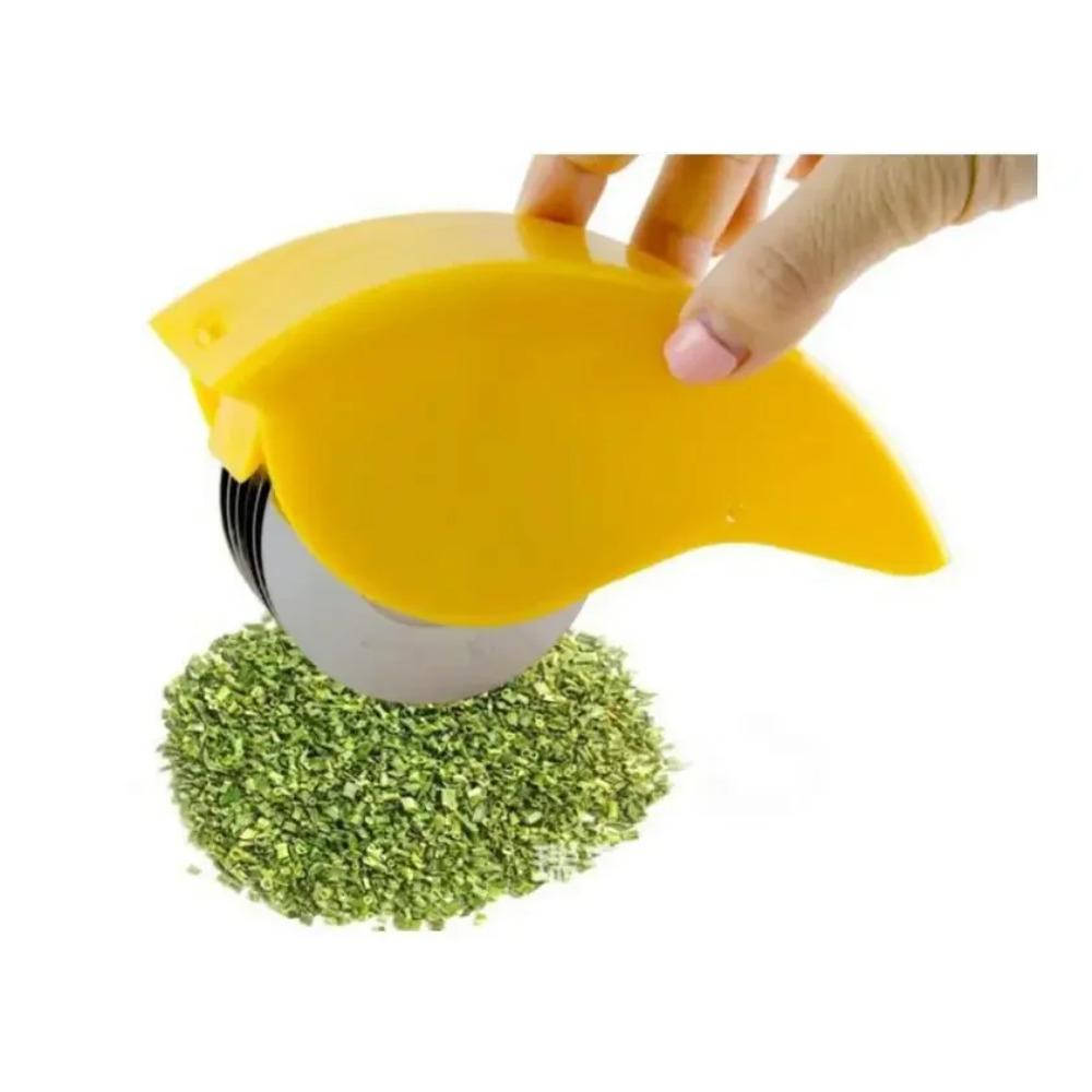 Stainless Steel Blade Kitchen Vegetable Chop Herb Rolling Roll Rollers Mincer Manual Hand Scallion Cutter Slicers 6 Household