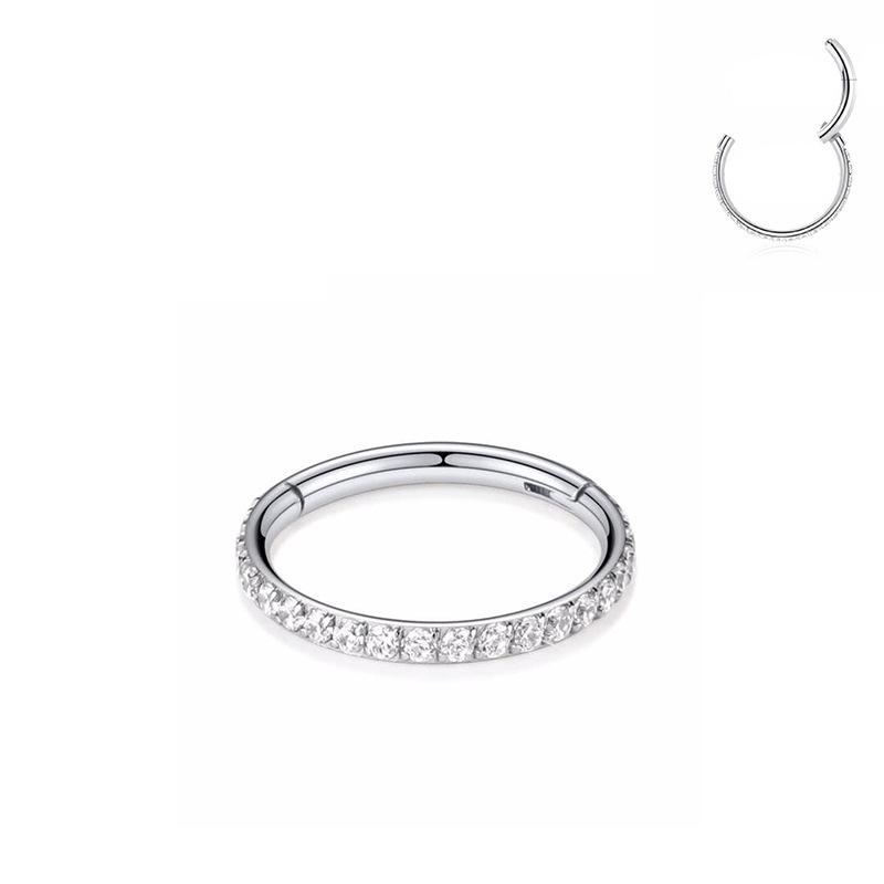 

body piercing jewelry stainless steel 316L inlaid zircon nose ring earring ear bone ring sales 52mm