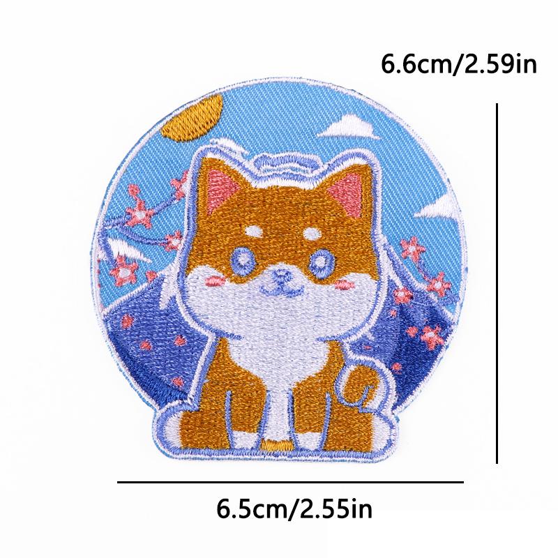 Japanese Cartoon Style Embroidery Patch Iron On Patches For Clothing Stickers Cherry Blossoms Fusible/Sewing Decorate Applique