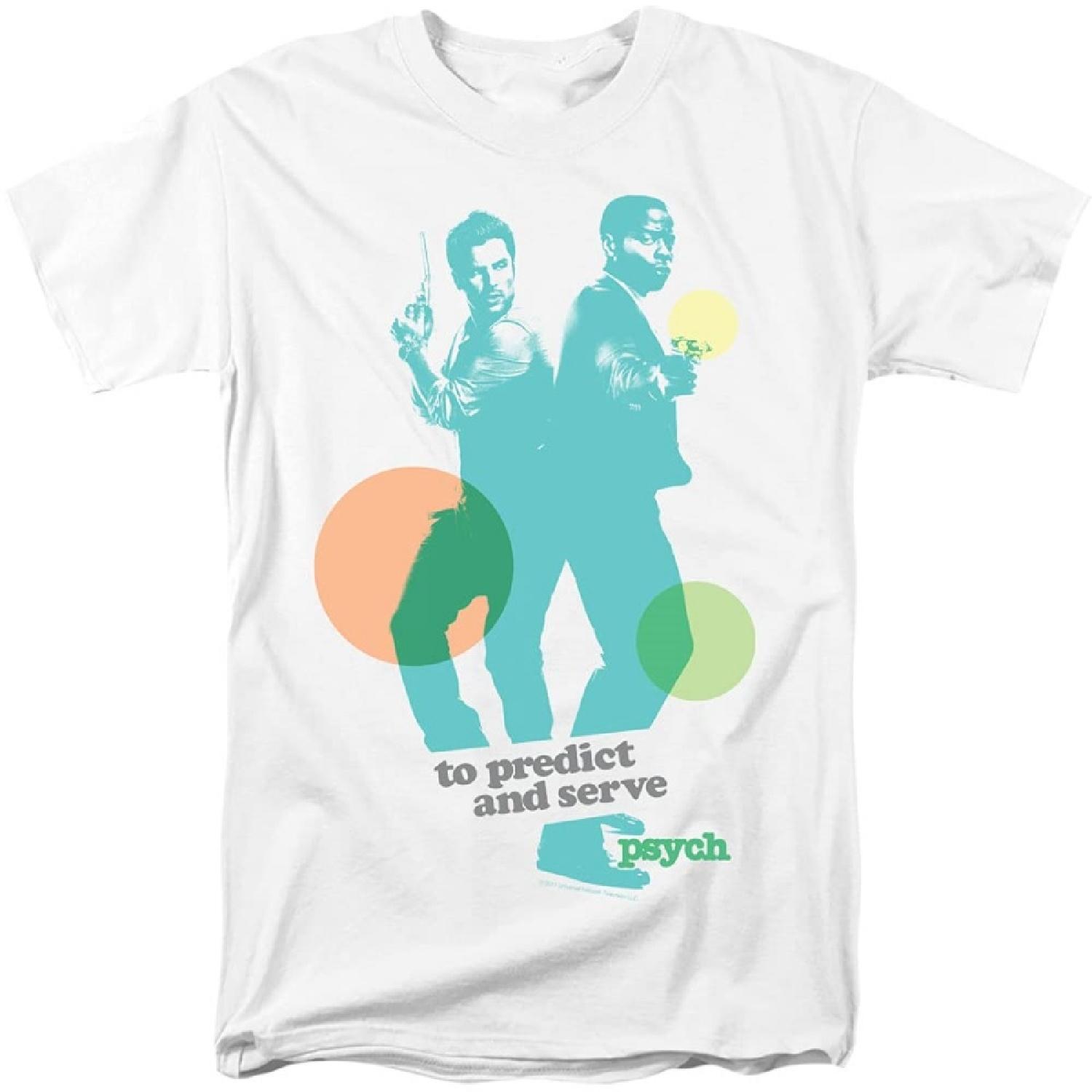 Psych Predict And Serve Mens Short Sleeve Shirt WHITE 4X(1) S