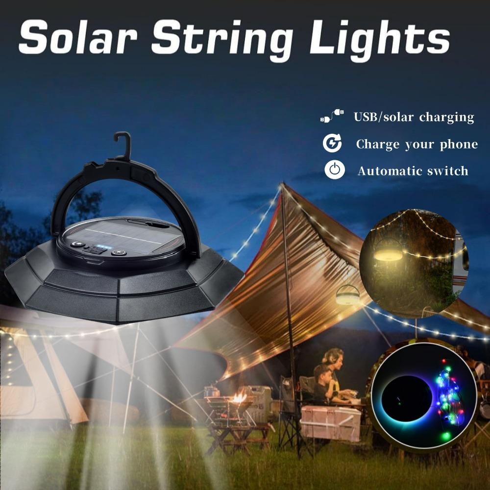 Solar String Lights Outdoor 10M LED XPE Waterproof Fairy Lights 5 Modes Silver Wire Lights for Garden Yard Party DIY Decorative