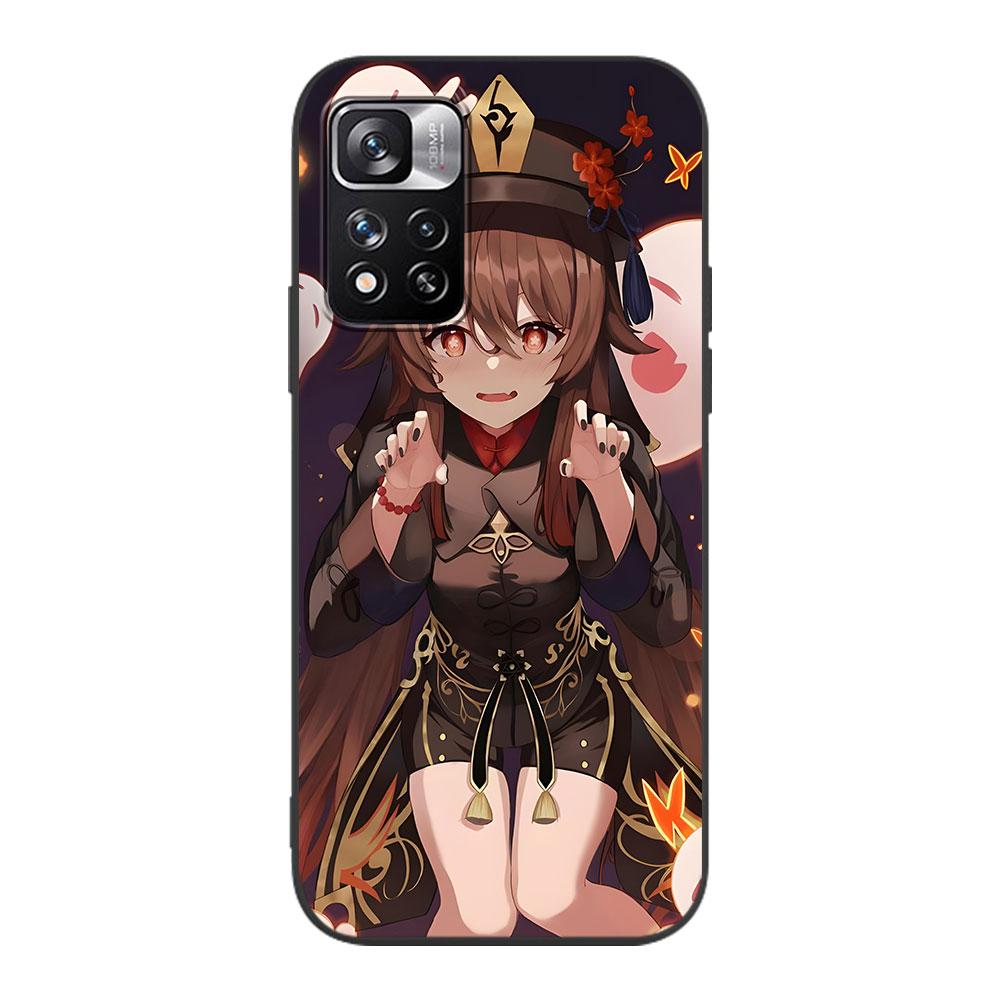 

Чехол Genshin Impact Hu Tao для Xiaomi Redmi 10 10C 12C 9 Prime 9C 9A 12 10A 9T K40 Pro, черный мягкий чехол из ТПУ для мобильного телефона Redmi 9 Prime