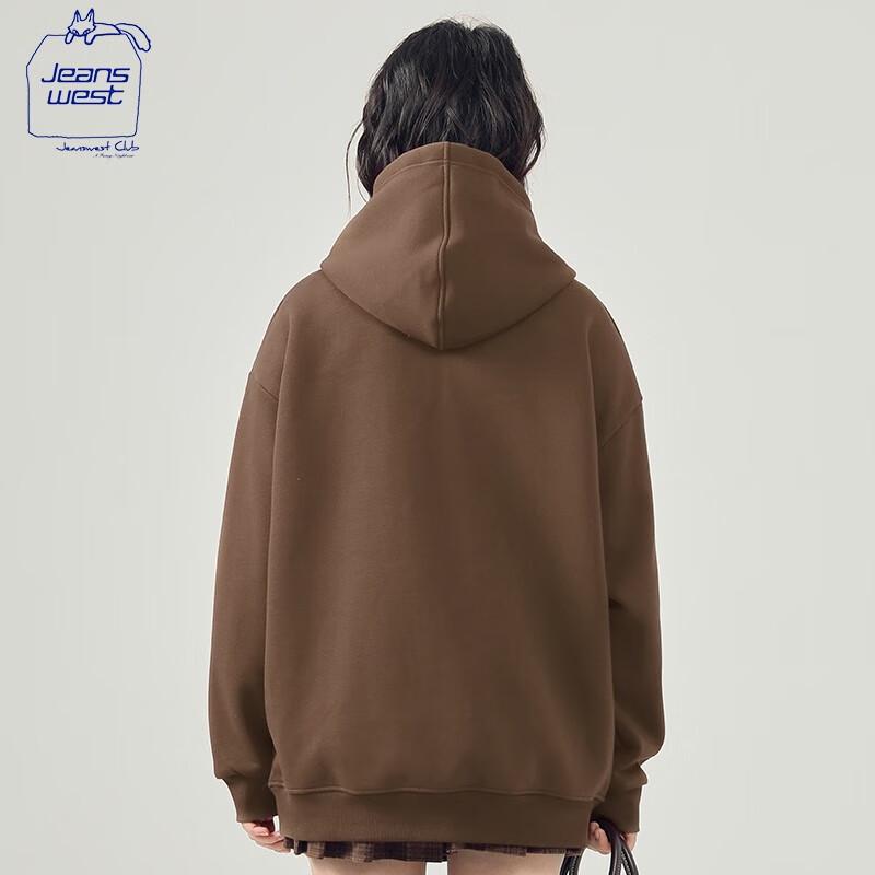 JEANSWEST CLUB Women's Thickened Casual Loose Hoodie