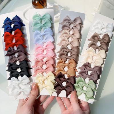 10 Teile/satz Neue Nette Feste Band Bowknot Haar Clips für Baby Mädchen Handgemachte Bögen Haarnadel Barrettes Headwear Baby Haar Zubehör