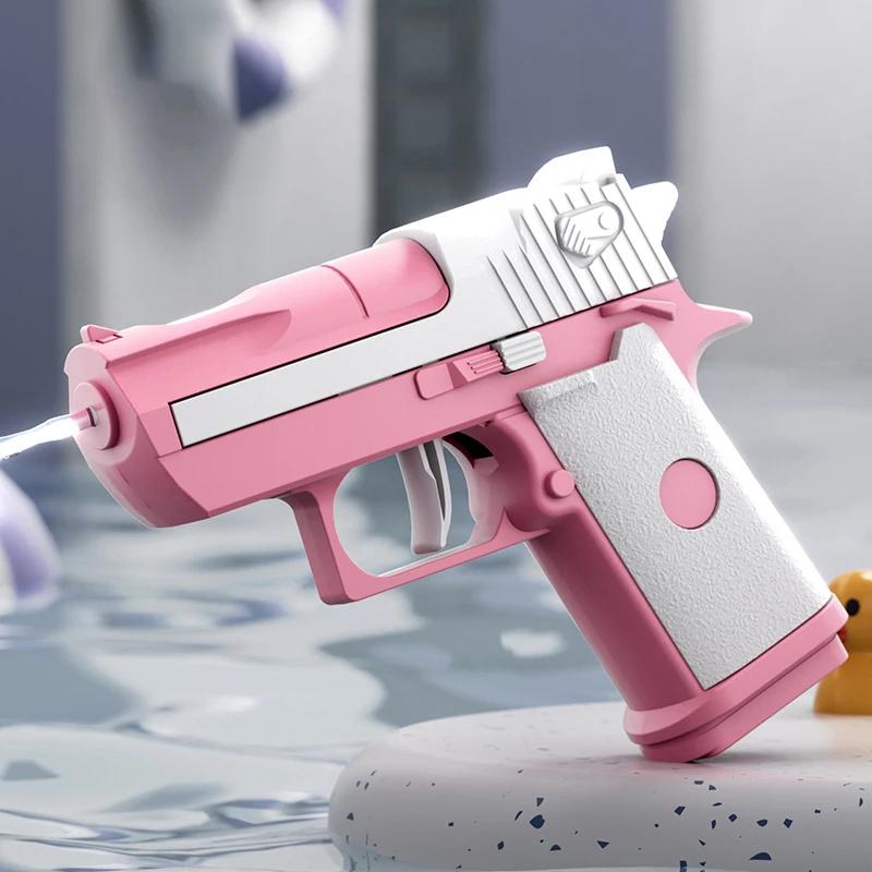 Mini Water Pistol Mechanical Continuous Firing Water Gun Summer  Pool Shooting Watergun Manual Water Gun Outdoor Game Toys Gifts