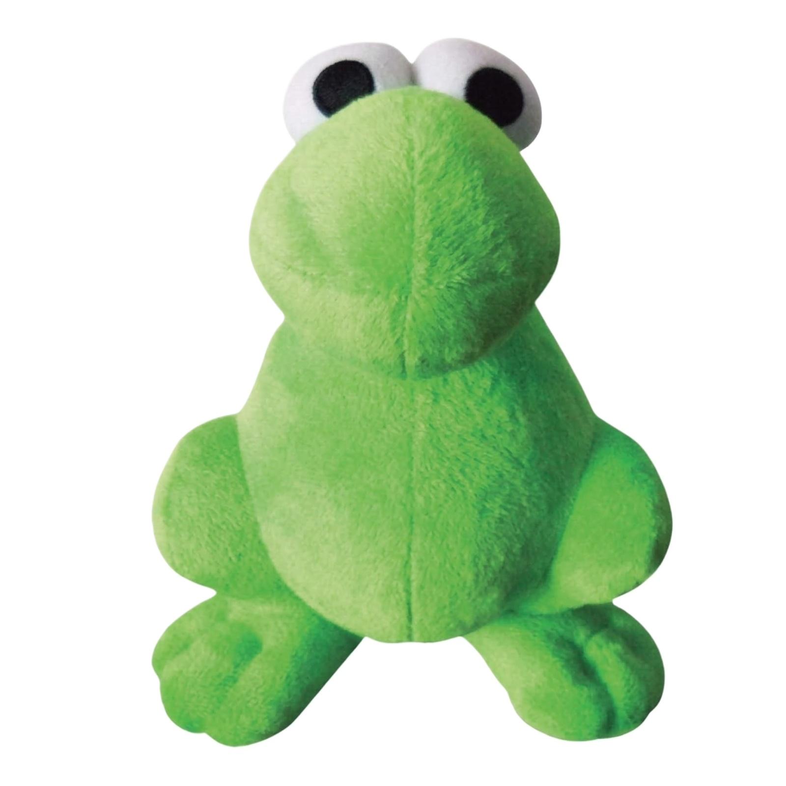 

Soft Plush Frog Toy Stuffed Animal Sitting Frog Design with Large Eyes and Rounded Body for Collectors and Gift Displays One Size