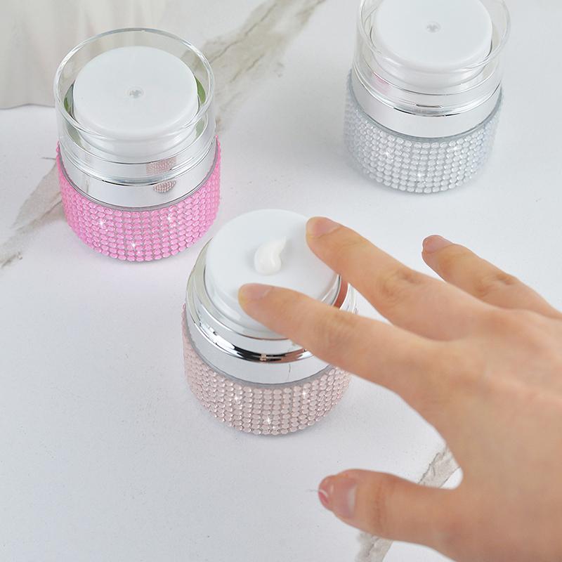 15 ml Leerer Airless-Pumptiegel Nachfüllbare Kosmetikcreme-Flasche Vakuumpumpe Diamantflasche Behälter für Make-up-Lotion Kosmetik