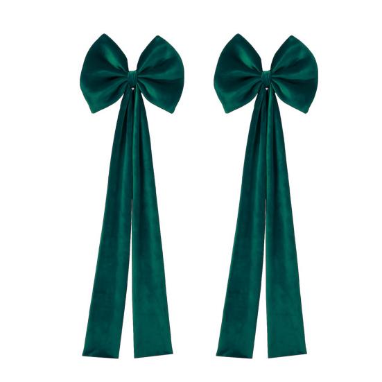 Christmas Chair Sashes Bows Large Velvet Chair Cover Back Tie Supplies for Christmas Banquet Home Wedding Event Holiday Party Decor