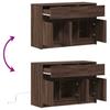 TV Cabinet with LED Lighting Brown Oak Effect 91 x 34 x 61 cm