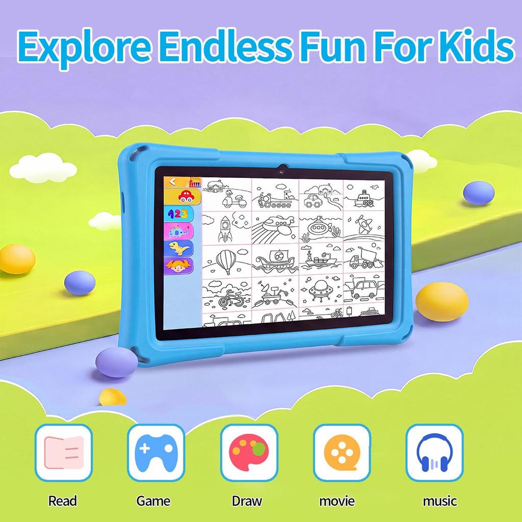 New Tablet 9.0 Inch Kids Quad Core 8GB 64GB Android 13 Tablets Kids Gifts