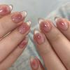 Manicure Długie Migdałowe Sztuczne Paznokcie Kwiaty Motyl French Press on Nails Aurora Odpinane Sztuczne Paznokcie Kobiety
