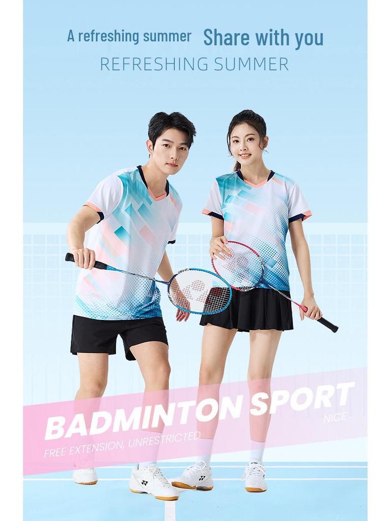 Quick-Dry Breathable Badminton, Tennis & Volleyball Uniform Set for Women & Men with Printed Numbers