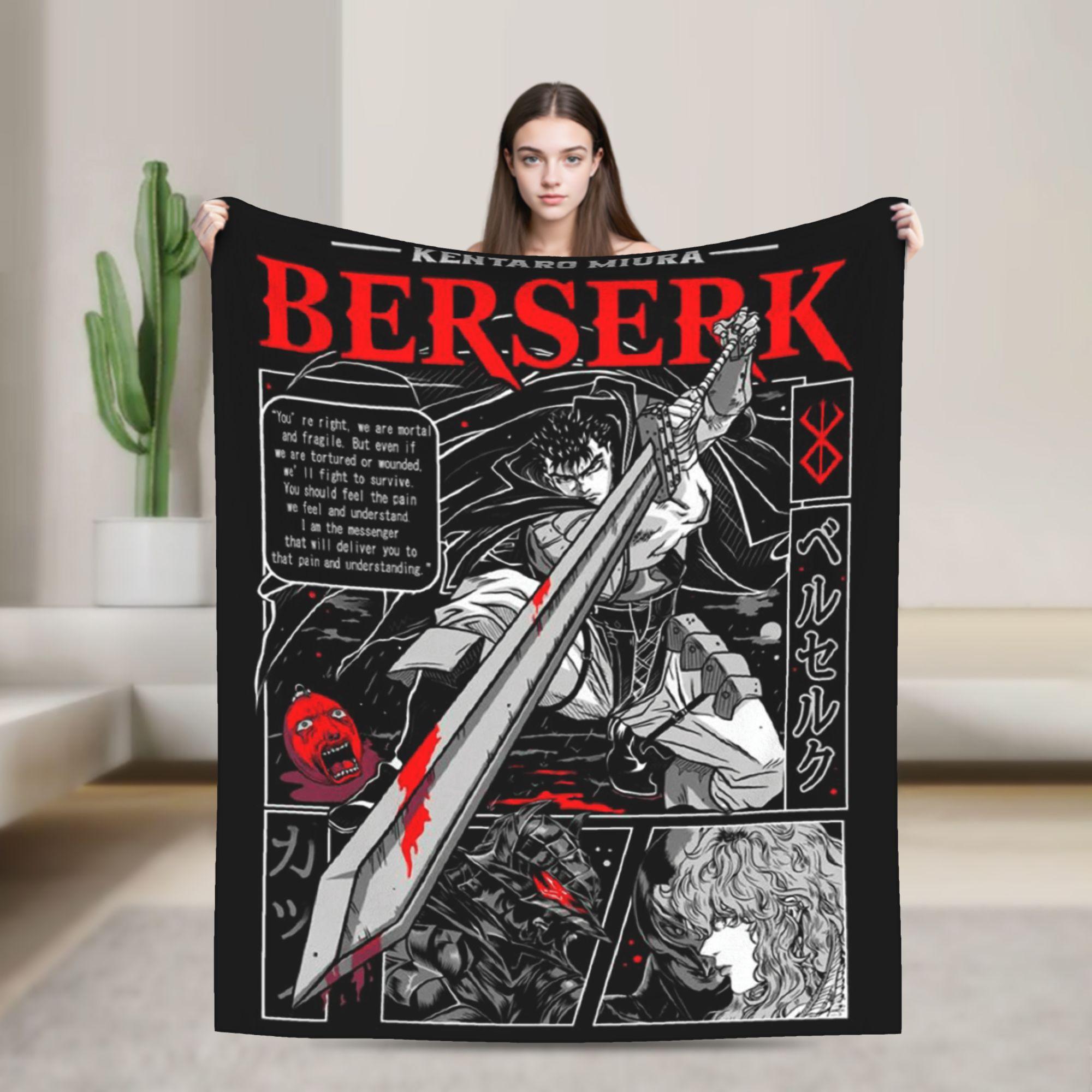 

Аніме Берсерк М які Ковдри Дитяча Плюшева Плед Покривало Смішне Диван Ліжко Фланелеве Постільна Білизна Покривало для Диван-Ліжка 30x40in