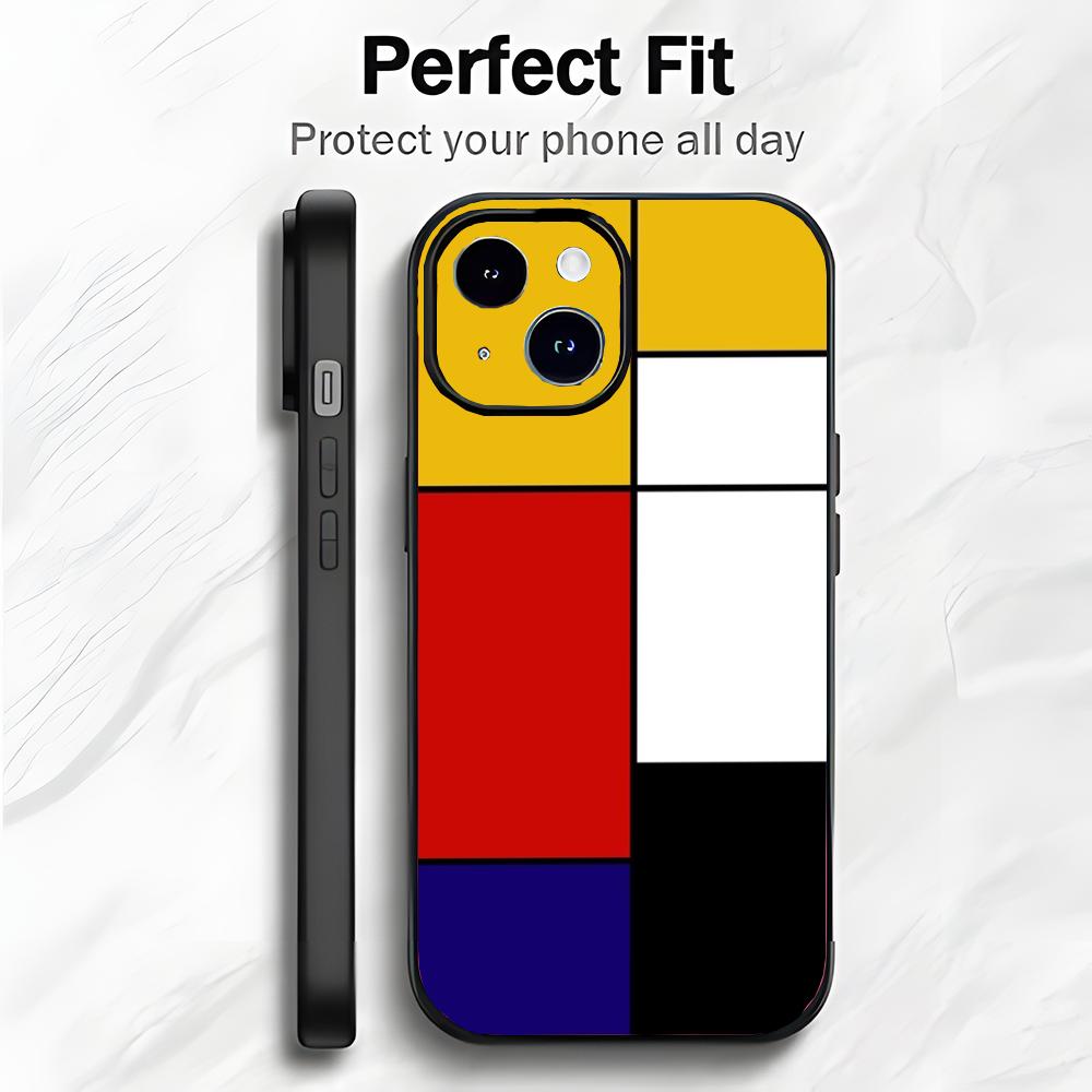Abstract Iconic Art P-Piet Mondrian Phone Case Phone Case Soft Packaging Lightweight For iPhone17 16 15 14 13ProMax