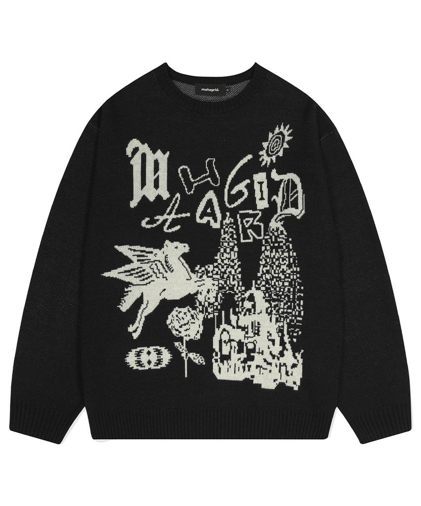 MAHAGRID Fantasia Knit Sweater Black(Mg2Dfmk623A)