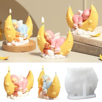 Stern Mond Engel Kerze Silikonform DIY Kuchen Dekoration Backornament Gips Handgefertigte Form